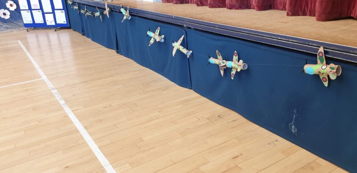 VE Day-themed decorations at Beacon Federation