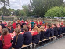 Beacon Federation pupils enjoying their street party
