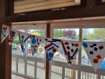 Bunting made by children in Dickleburgh Pre-School