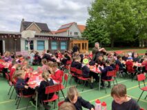 Beacon Federation pupils enjoying their street party